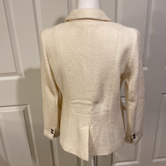 Talbots cream jacket with removal faux fur collar - Picture 2 of 7
